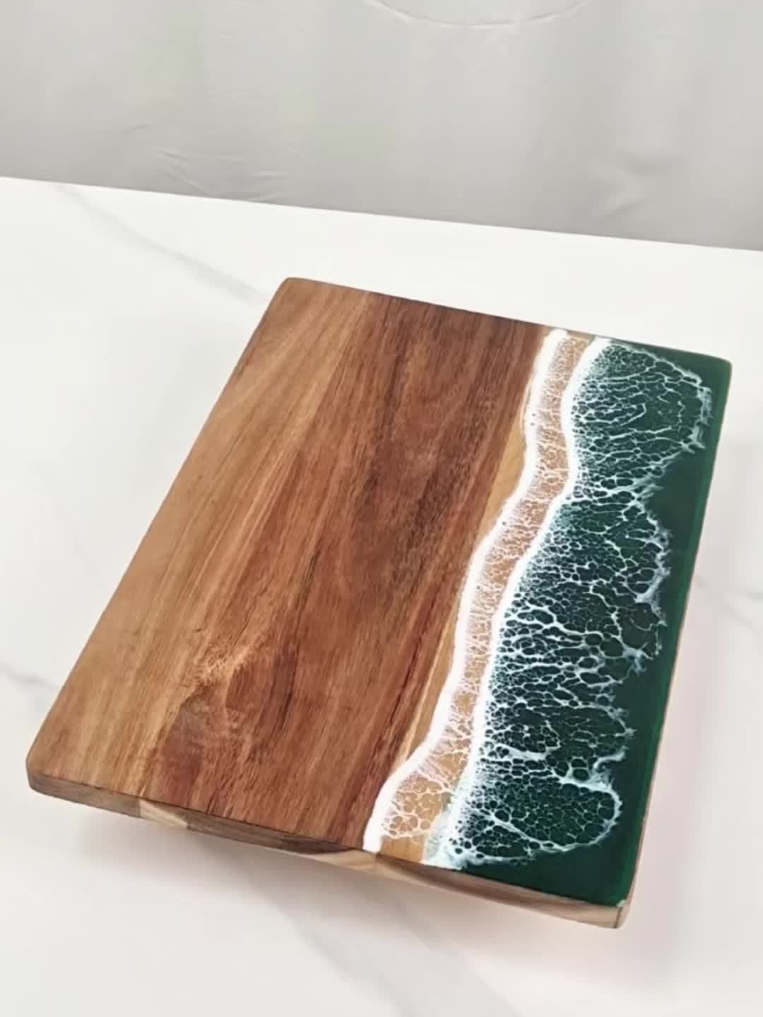 Wave Resin Acacia Wood Serving Board