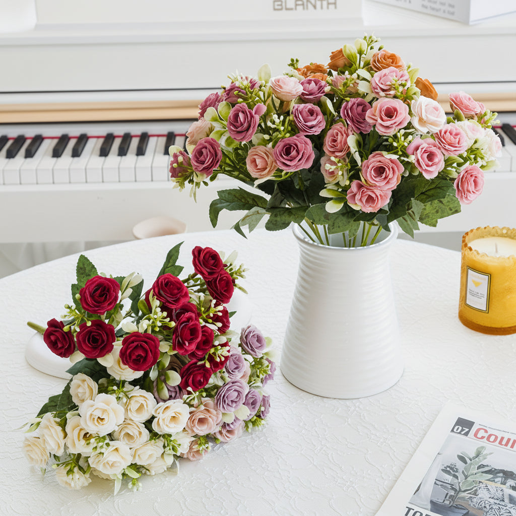 Artificial Hanging Rose Flower Basket