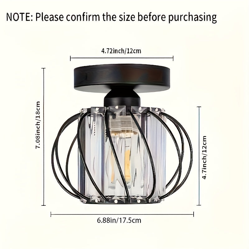 Industrial Cage Semi Flush Ceiling Light