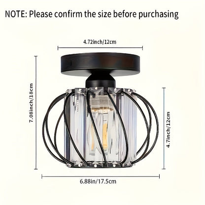 Industrial Cage Semi Flush Ceiling Light