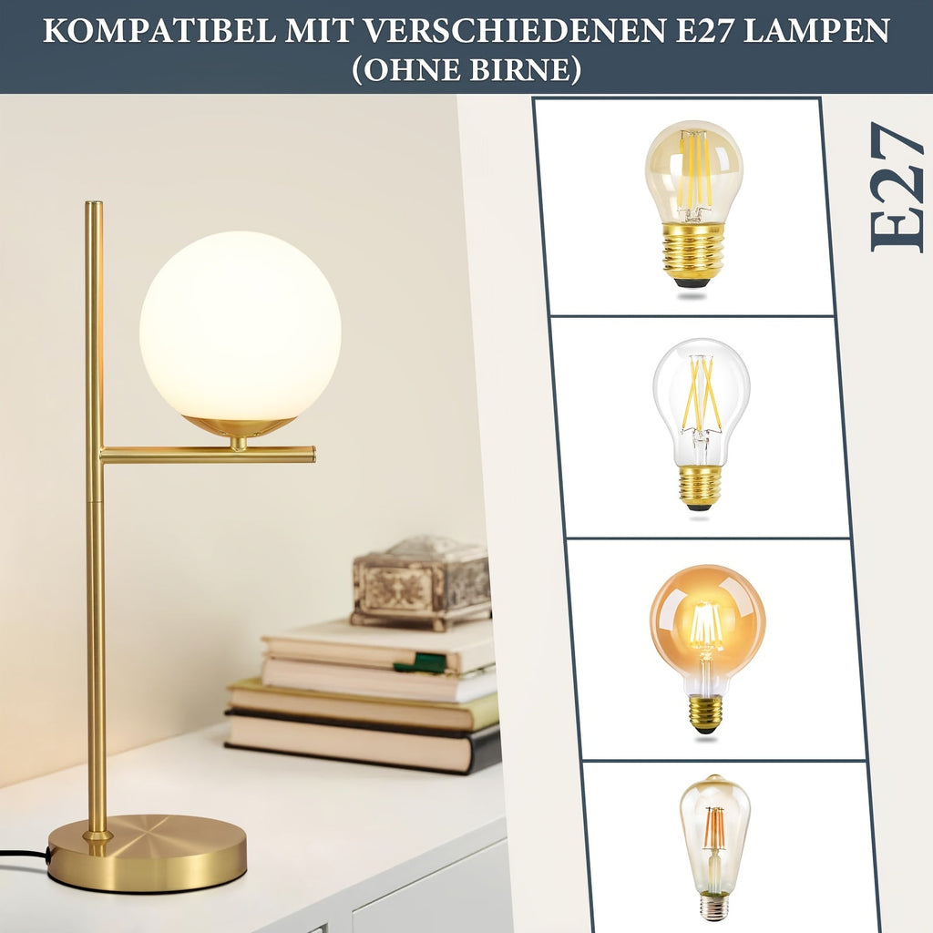 Golden Globe Glass Table Lamp