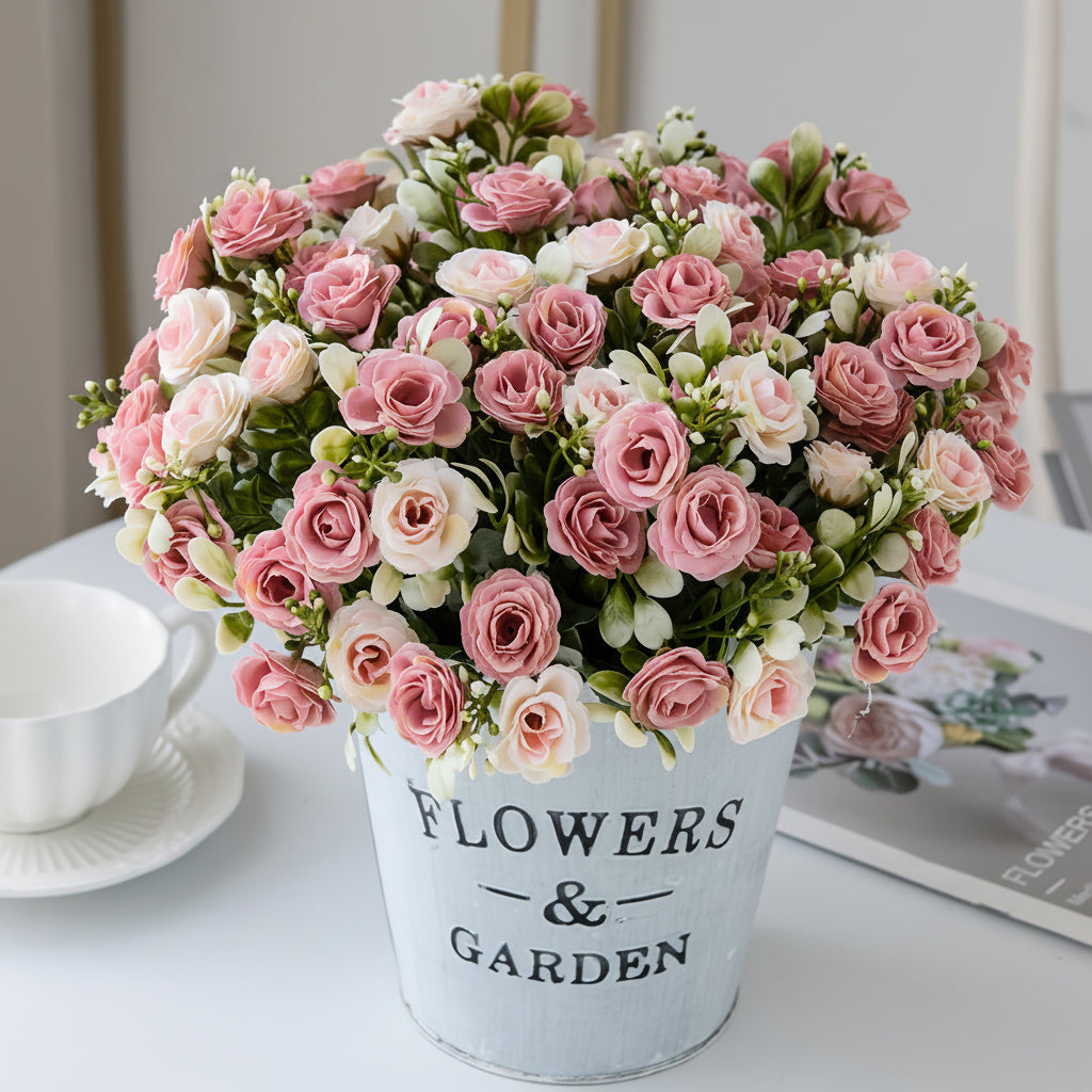Artificial Hanging Rose Flower Basket