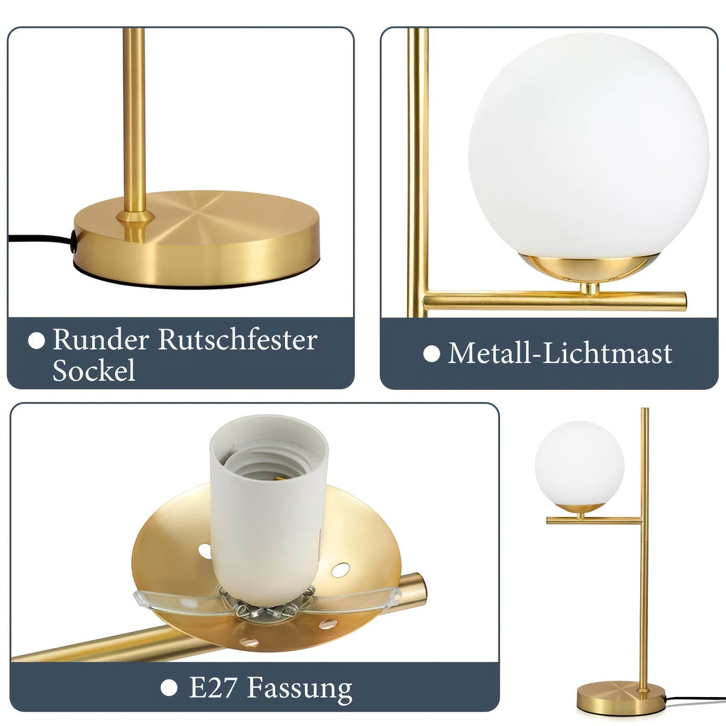 Golden Globe Glass Table Lamp