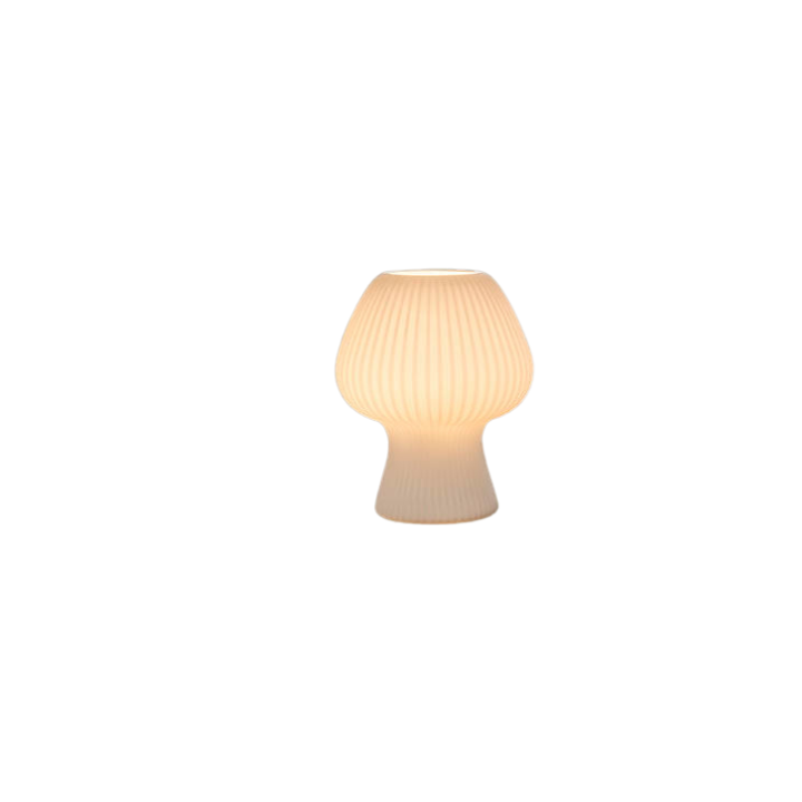 Ribbed Glass Mushroom Bedside Lamp