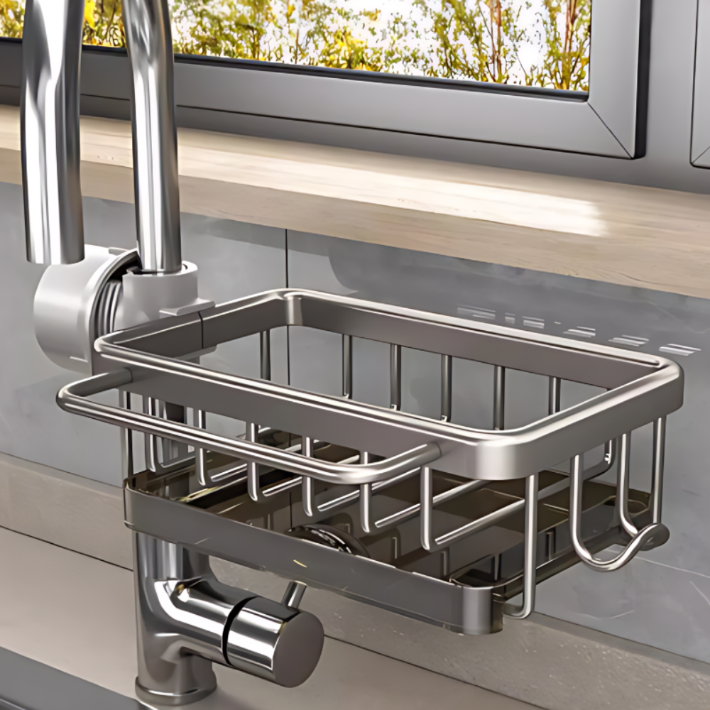 Dish Drying Rack Sink Caddy Organizer Kitchen Storage Basket - Image 1