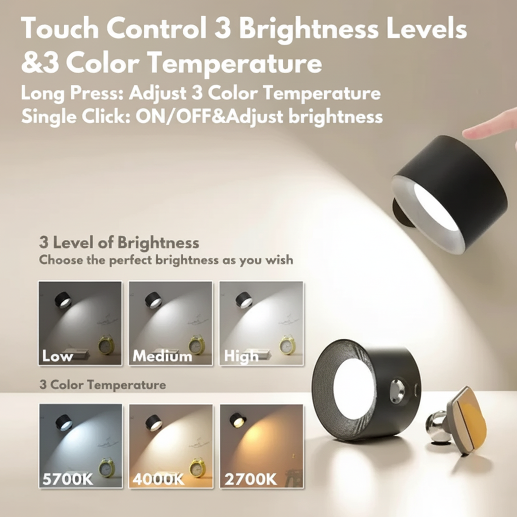 Magnetic Rechargeable LED Wall Light