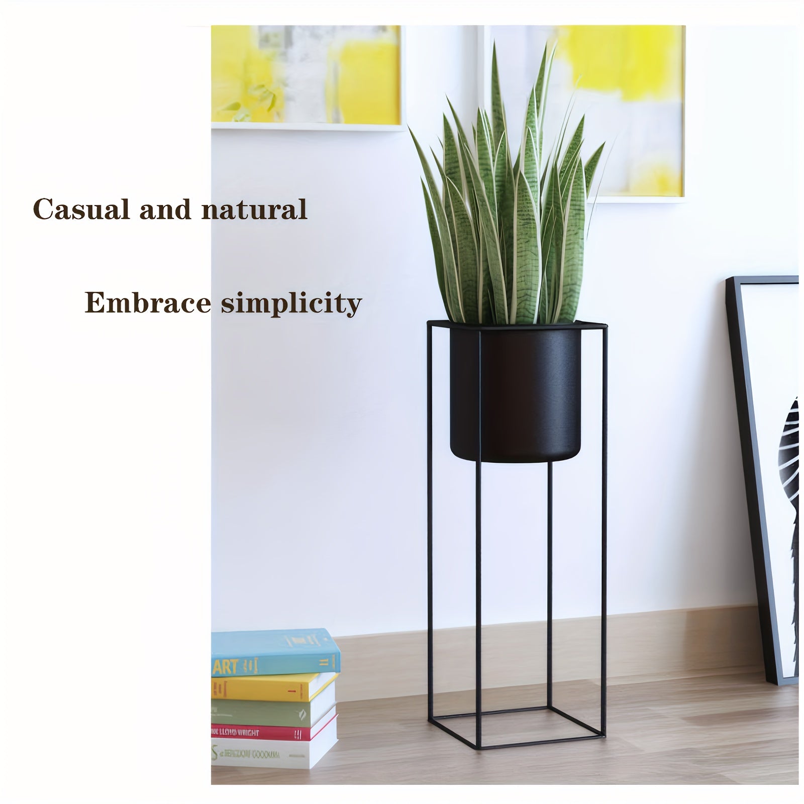Black Metal Rectangular Plant Stand