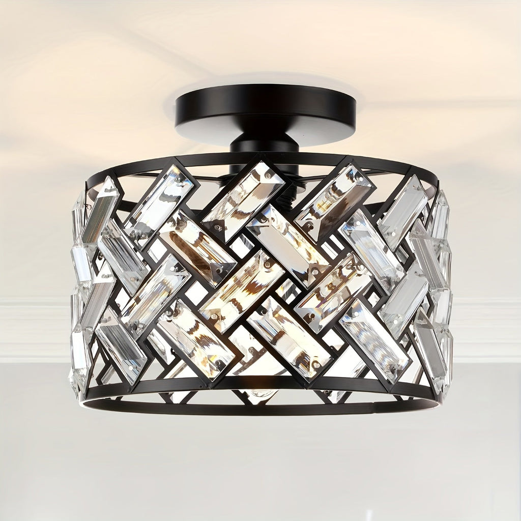 Crystal Semi Flush Ceiling Light