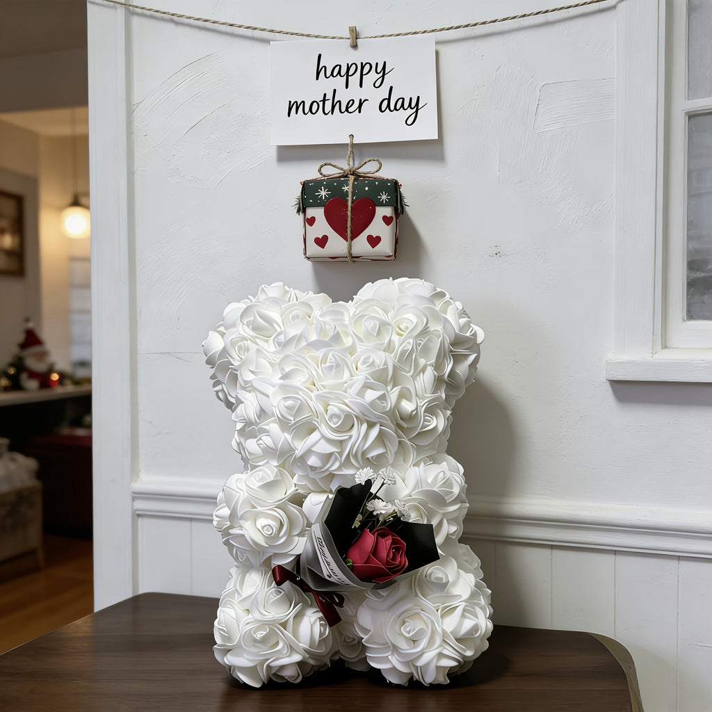 Mini Rose Bear Flower Teddy Decor