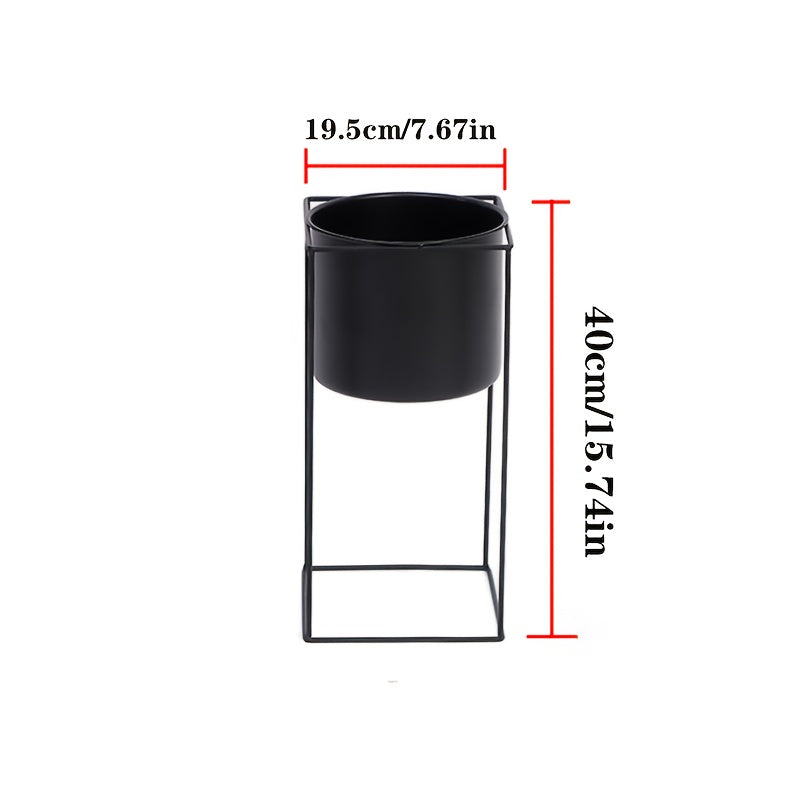 Black Metal Rectangular Plant Stand