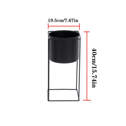 Black Metal Rectangular Plant Stand