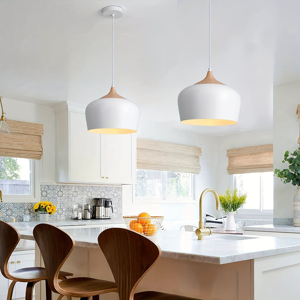 Iron & Wood Grain Pendant Light