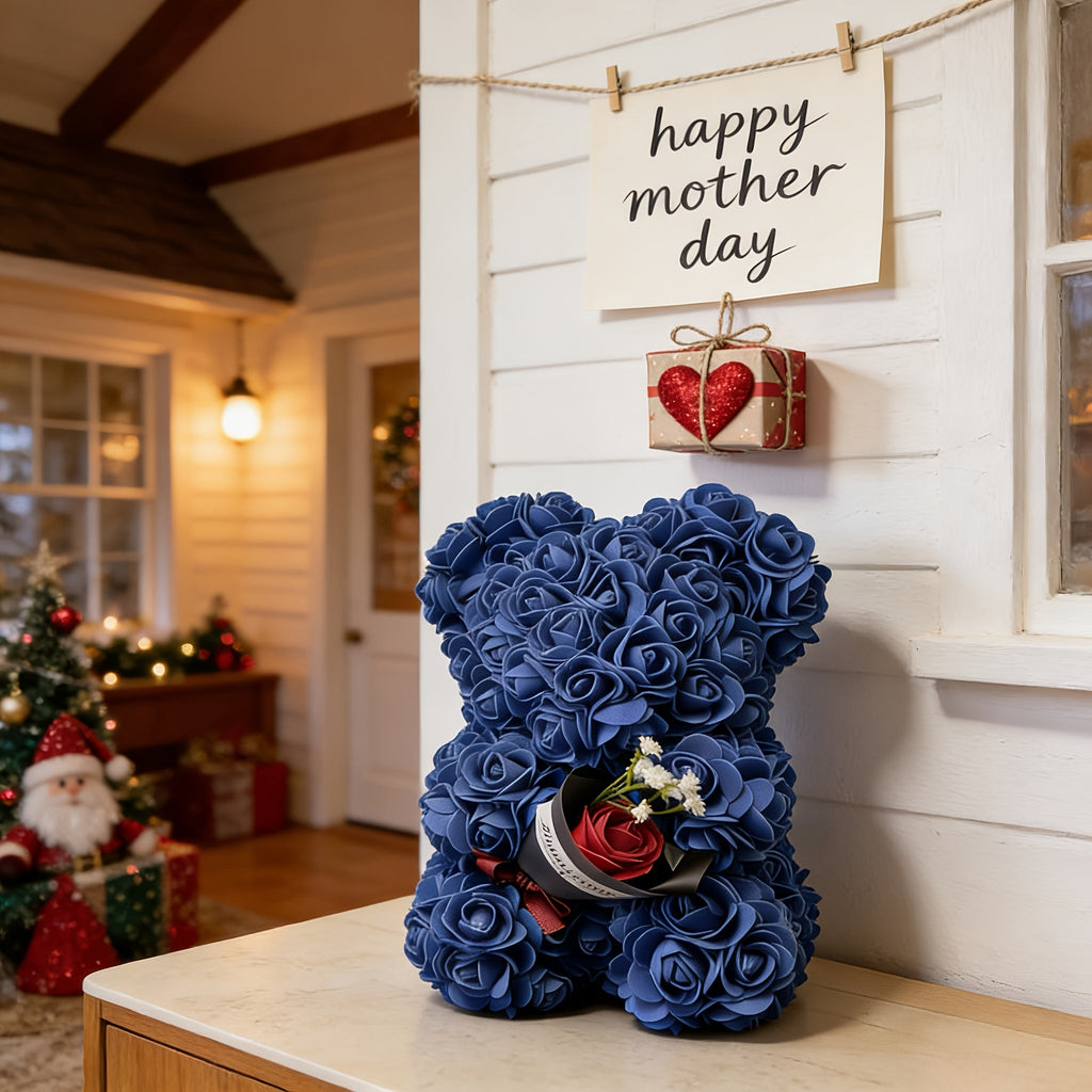 Mini Rose Bear Flower Teddy Decor