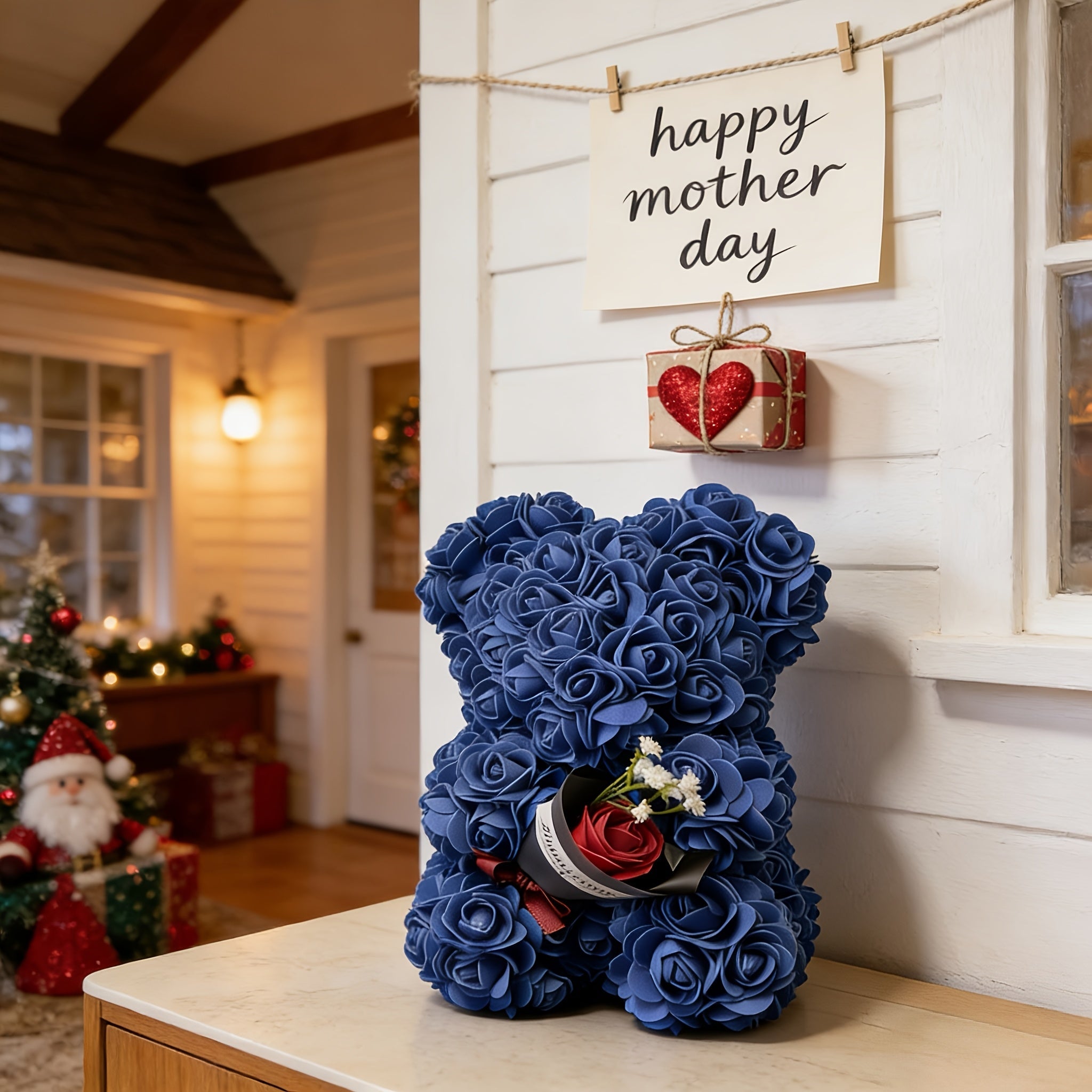Mini Rose Bear Flower Teddy Decor