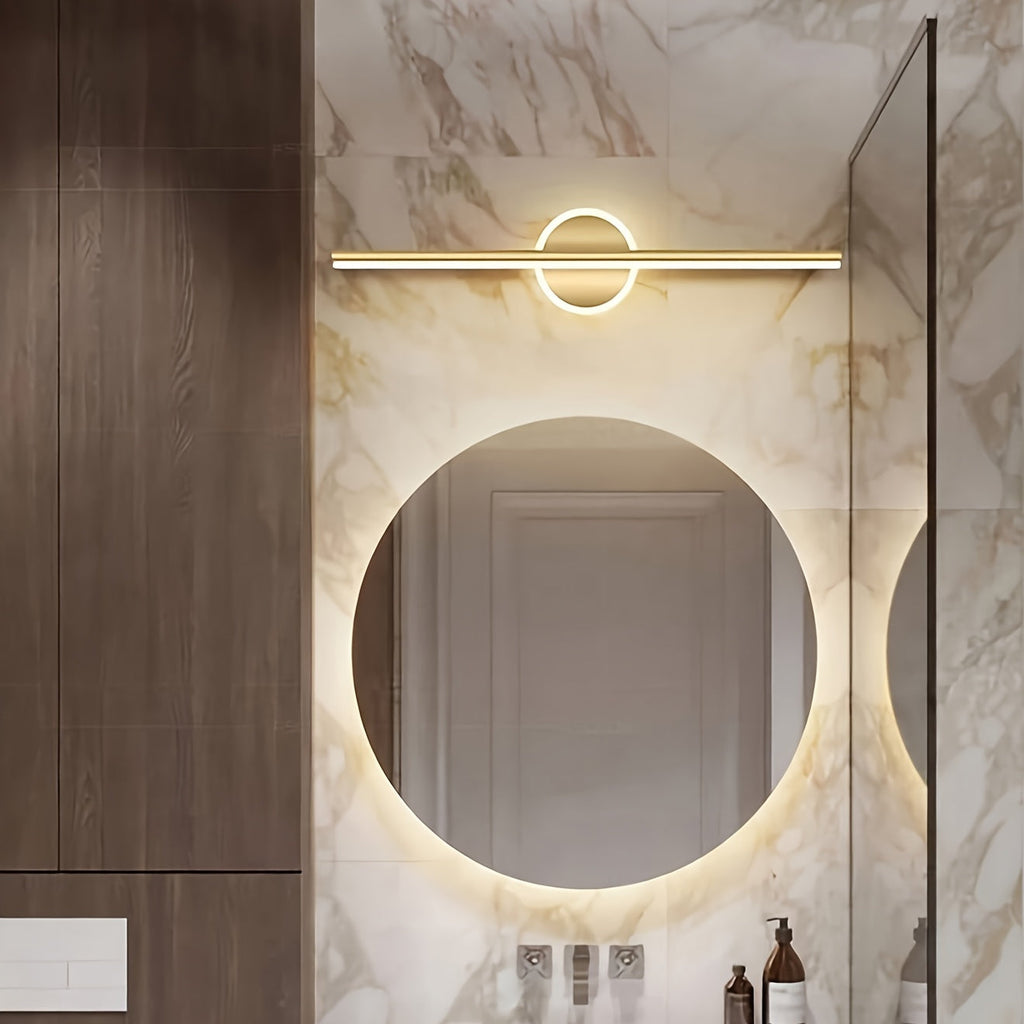 Luxe Black & Gold Mirror Wall Light