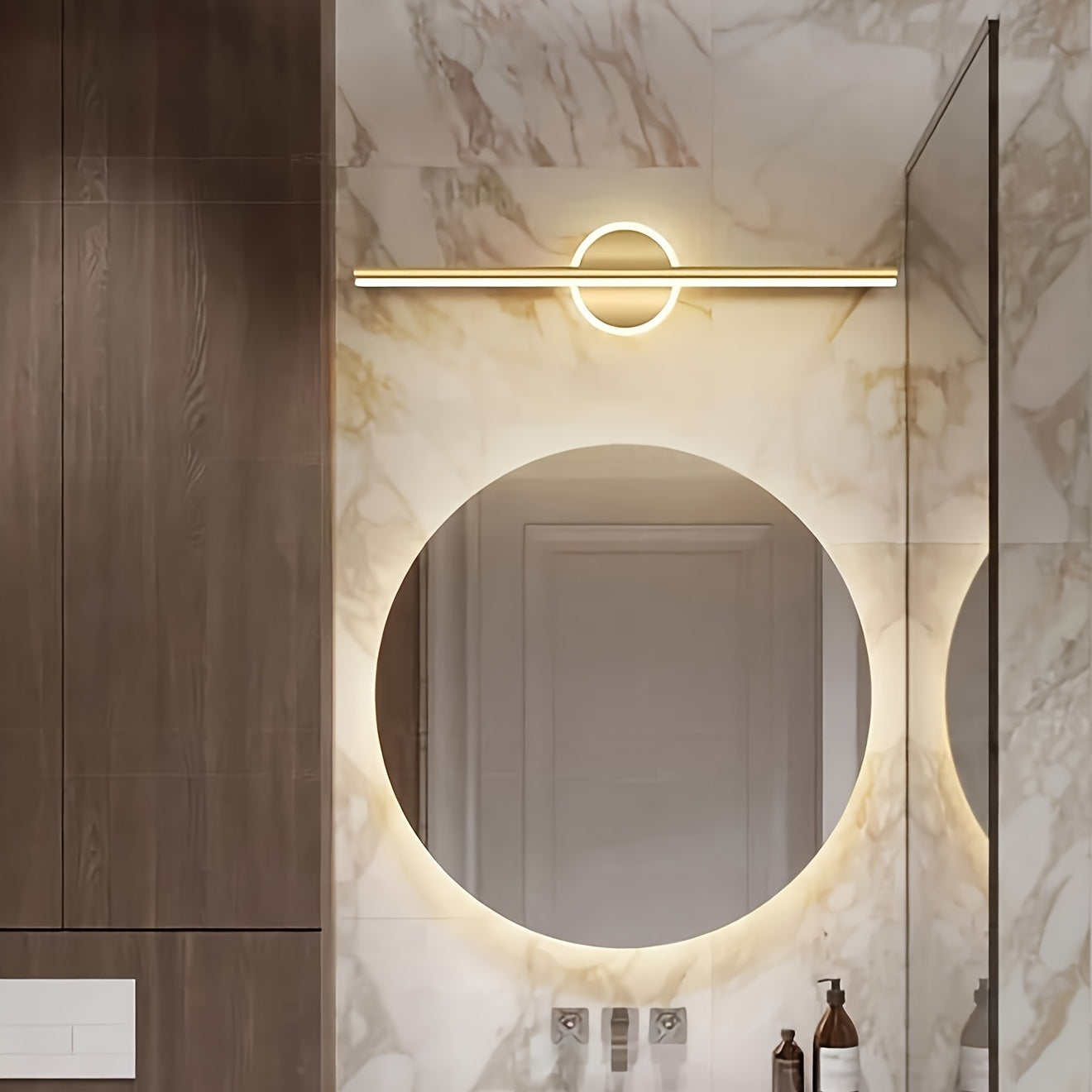 Luxe Black & Gold Mirror Wall Light