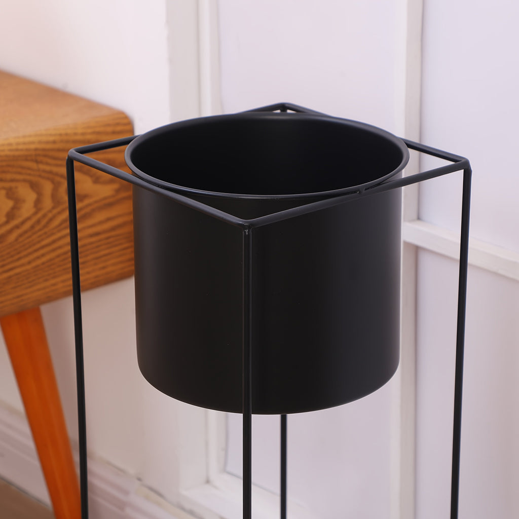 Black Metal Rectangular Plant Stand