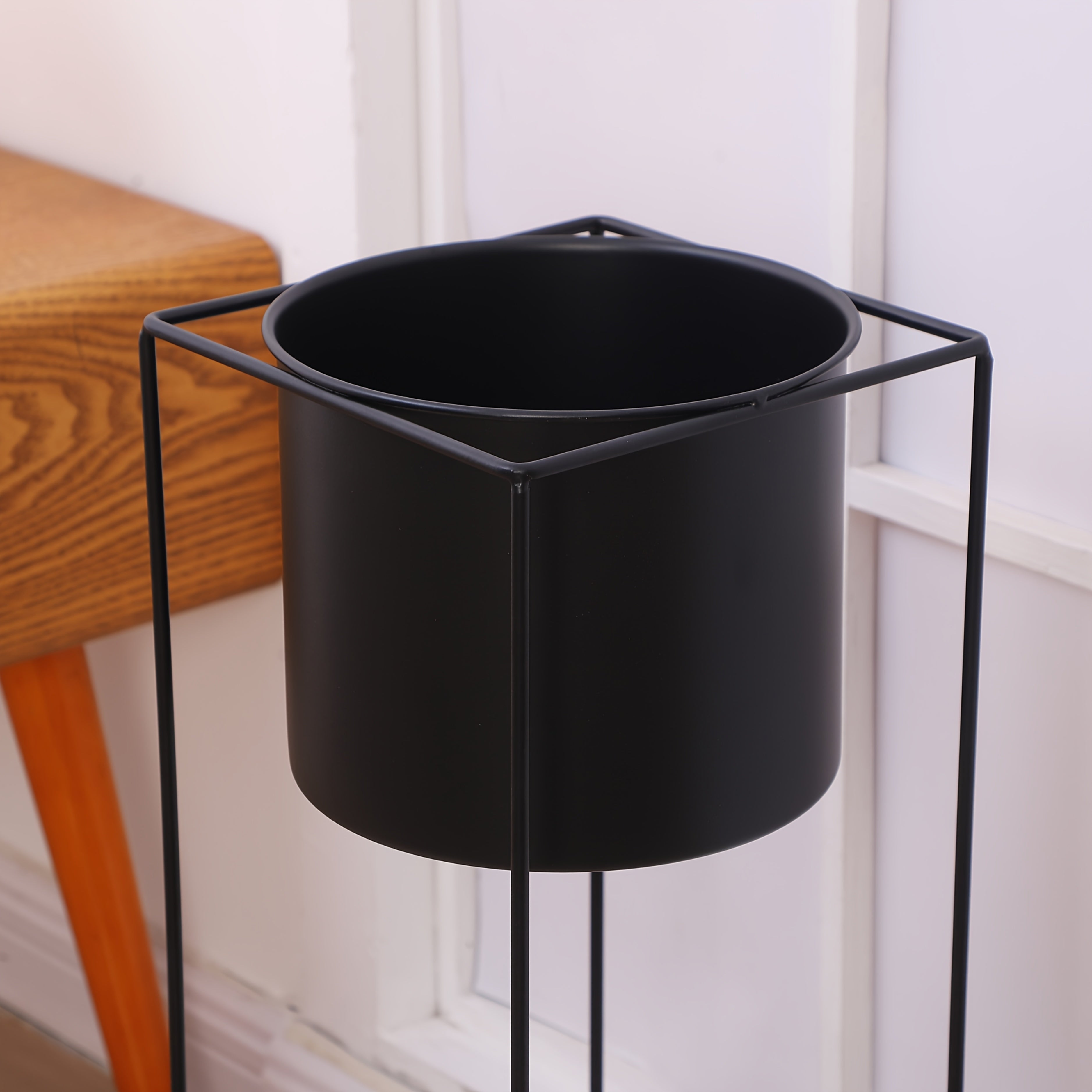 Black Metal Rectangular Plant Stand
