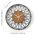 Wood Grain Metal Wall Clock
