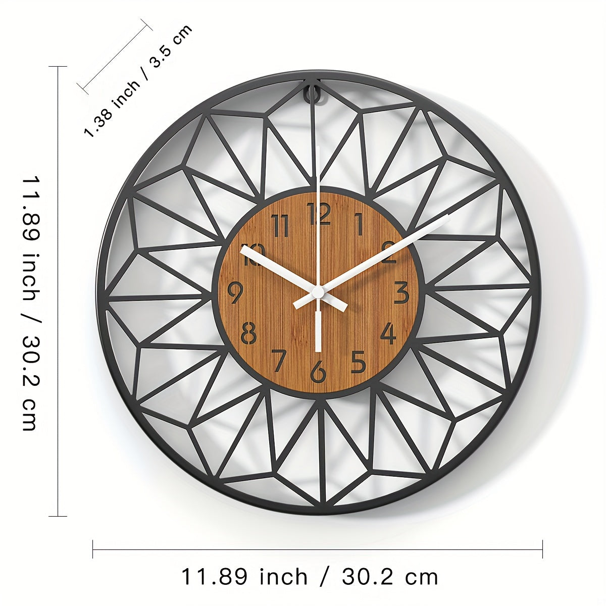 Wood Grain Metal Wall Clock