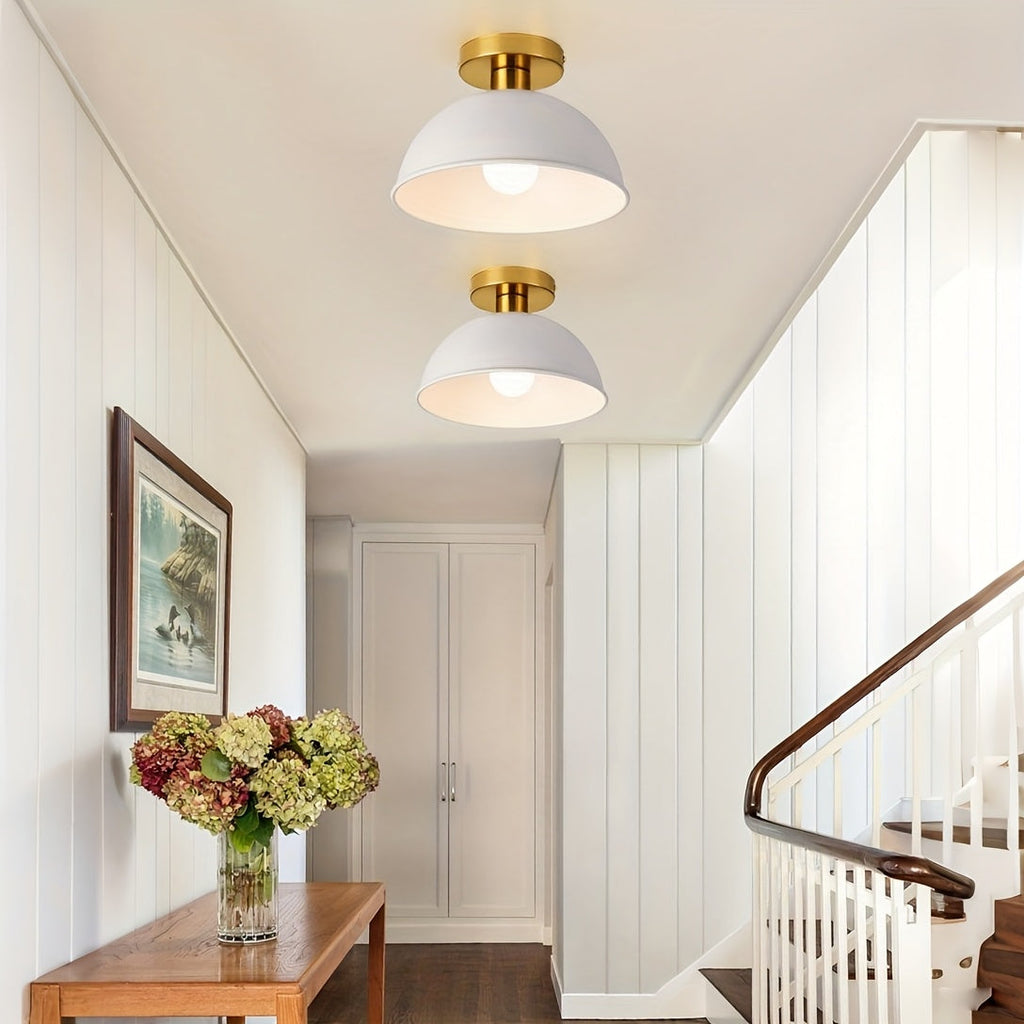 Matte Metal Semi-Flush Ceiling Lamp