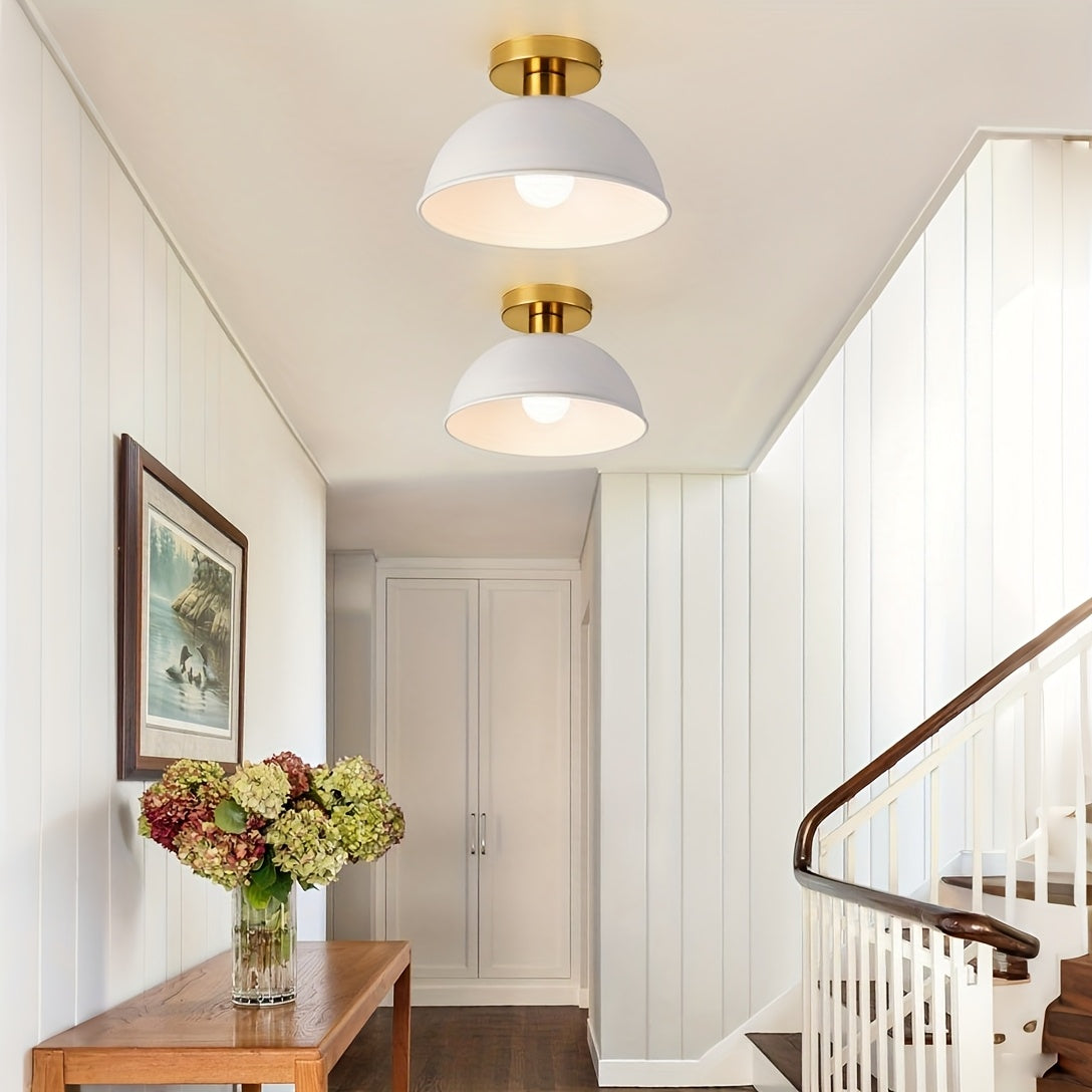 Matte Metal Semi-Flush Ceiling Lamp