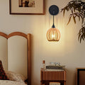 Boho Handwoven Rattan Wall Sconce