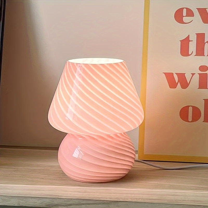 Murano Style Glass Mushroom Lamp