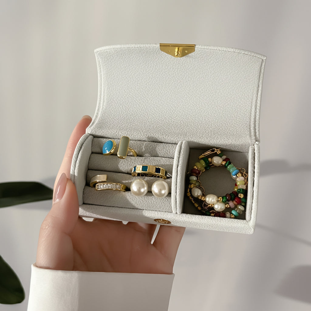 Snap Closure Travel Jewellery Case