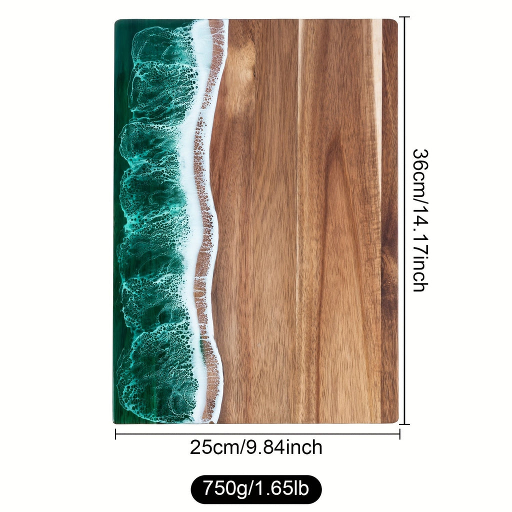 Wave Resin Acacia Wood Serving Board