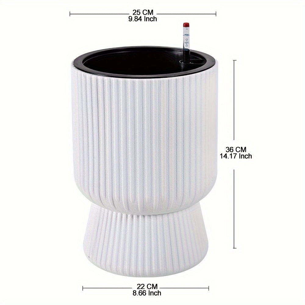 White Self Watering Wine Glass Planter