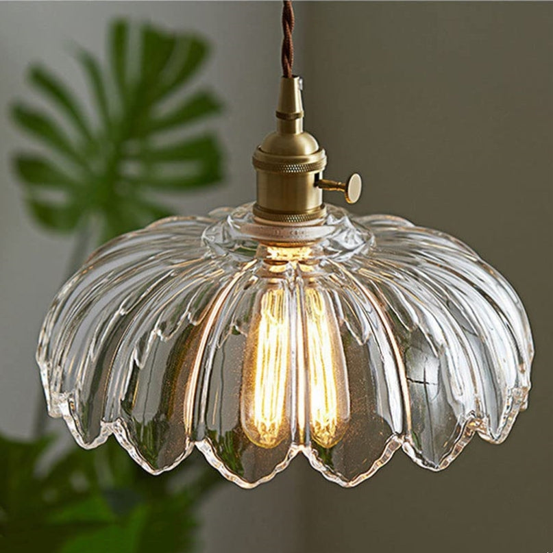 Vintage Flower Glass Pendant