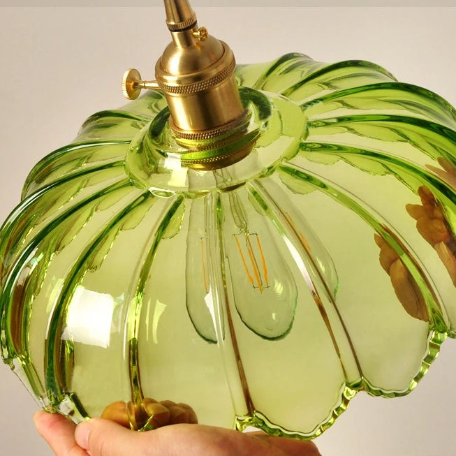 Vintage Flower Glass Pendant