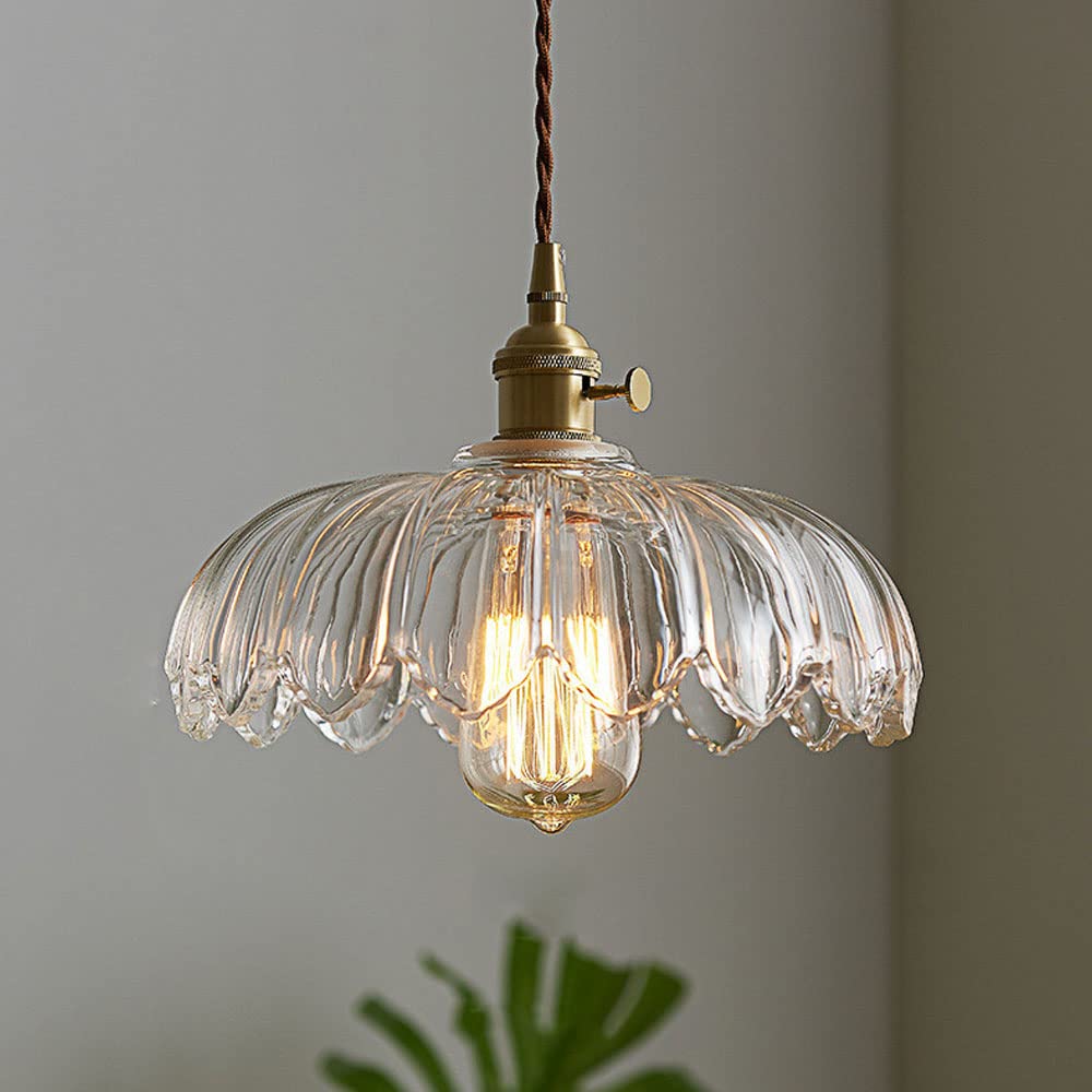 Vintage Flower Glass Pendant