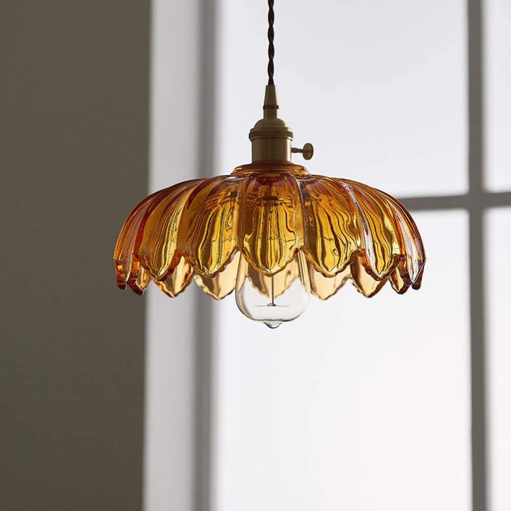 Vintage Flower Glass Pendant