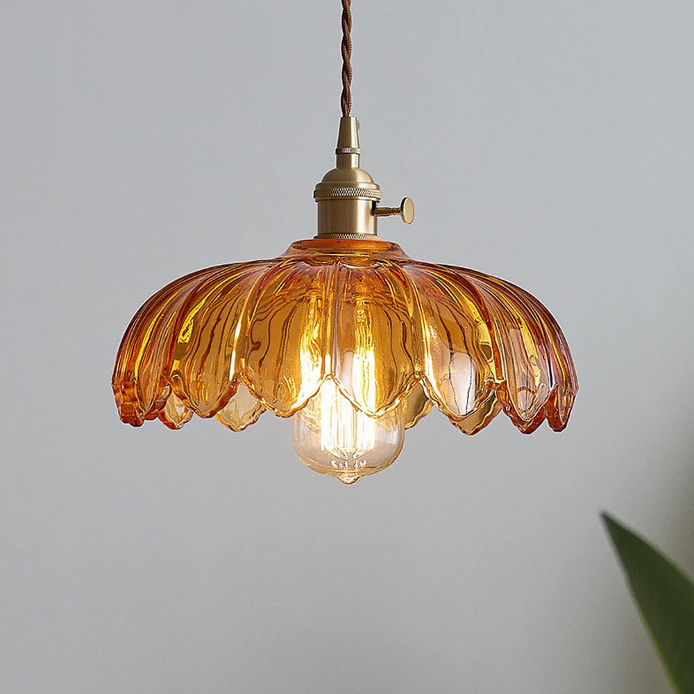 Vintage Flower Glass Pendant