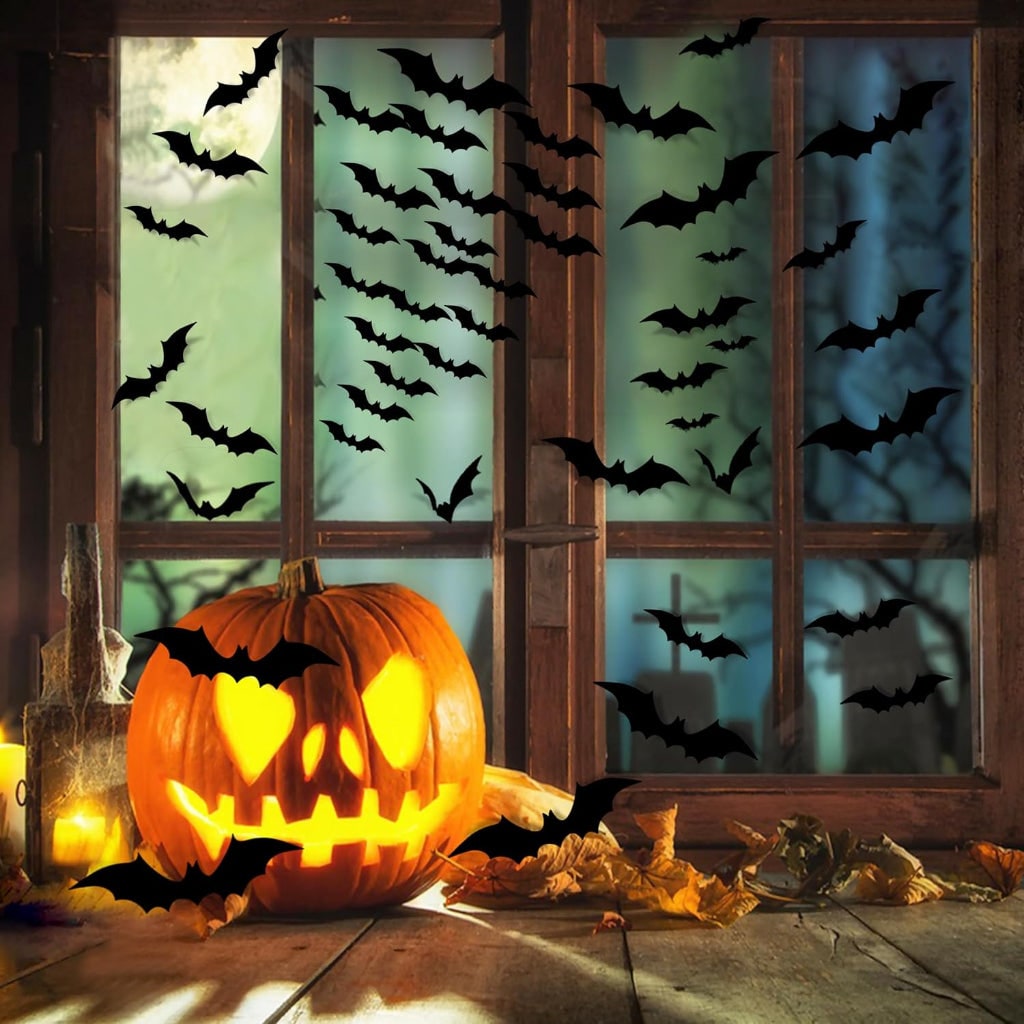 Halloween Decoration 3D Bat Wall Stickers Party Set - Image 2