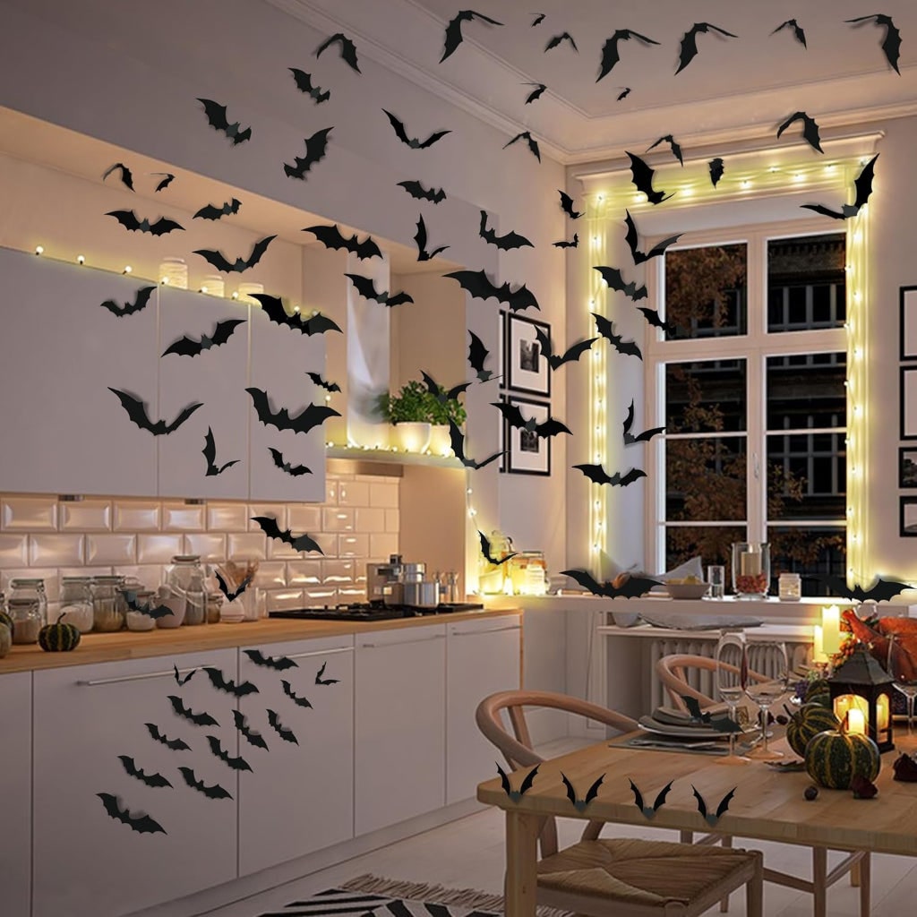 Halloween Decoration 3D Bat Wall Stickers Party Set - Image 4