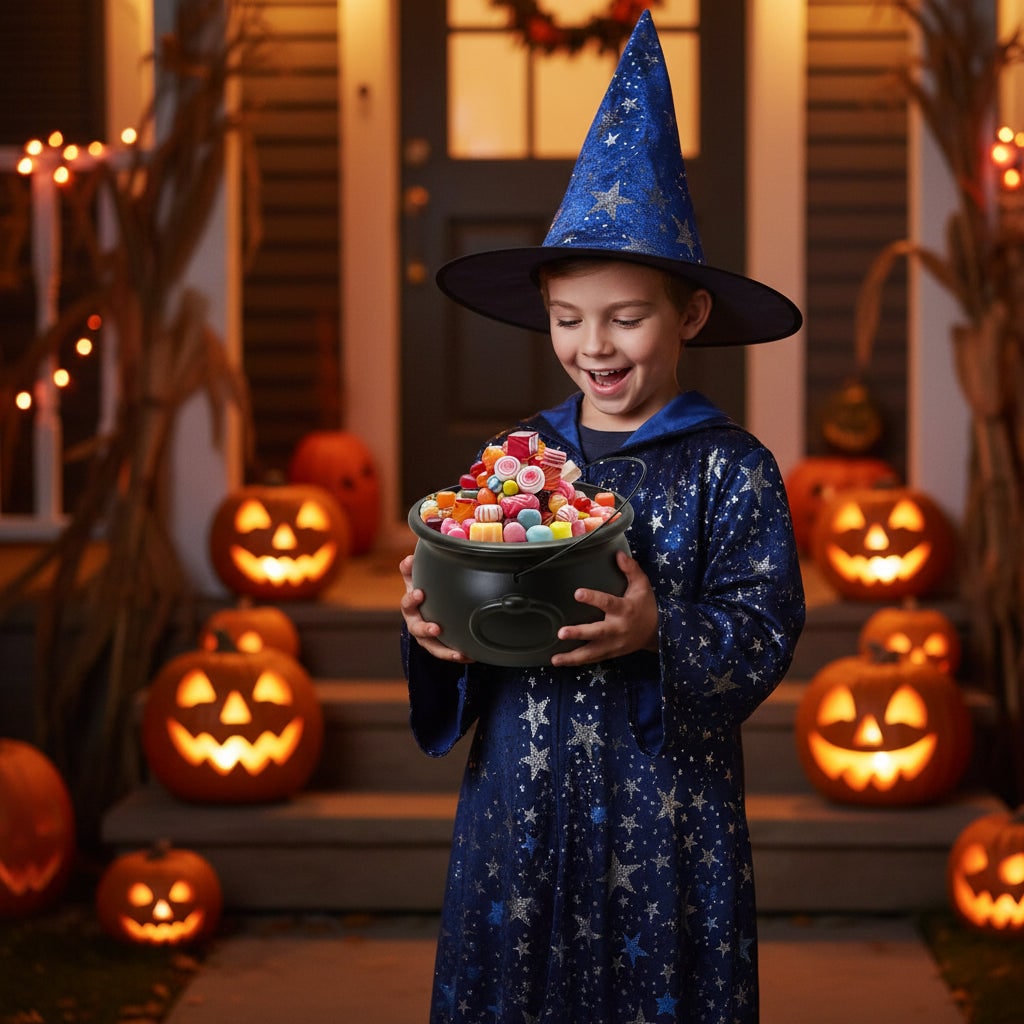 Halloween Decoration Cauldron Trick or Treat Display - Image 1