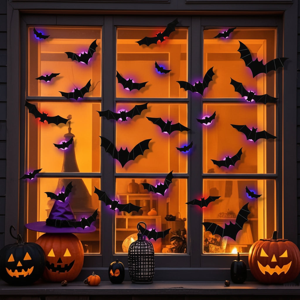 Halloween Decoration LED Bat Lights Wall Art Display - Image 7