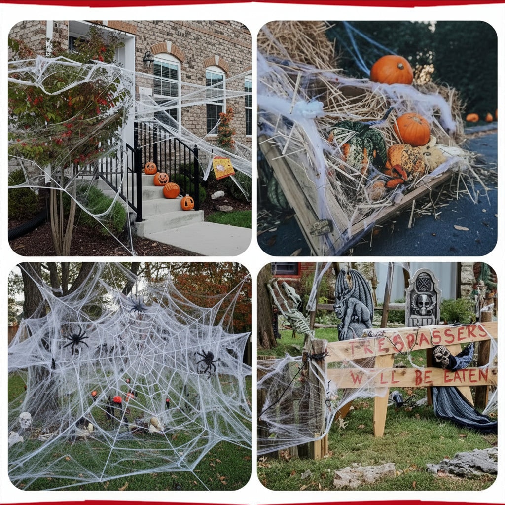 Halloween Decoration Outdoor Halloween Party Decor Spider Webs - Image 3