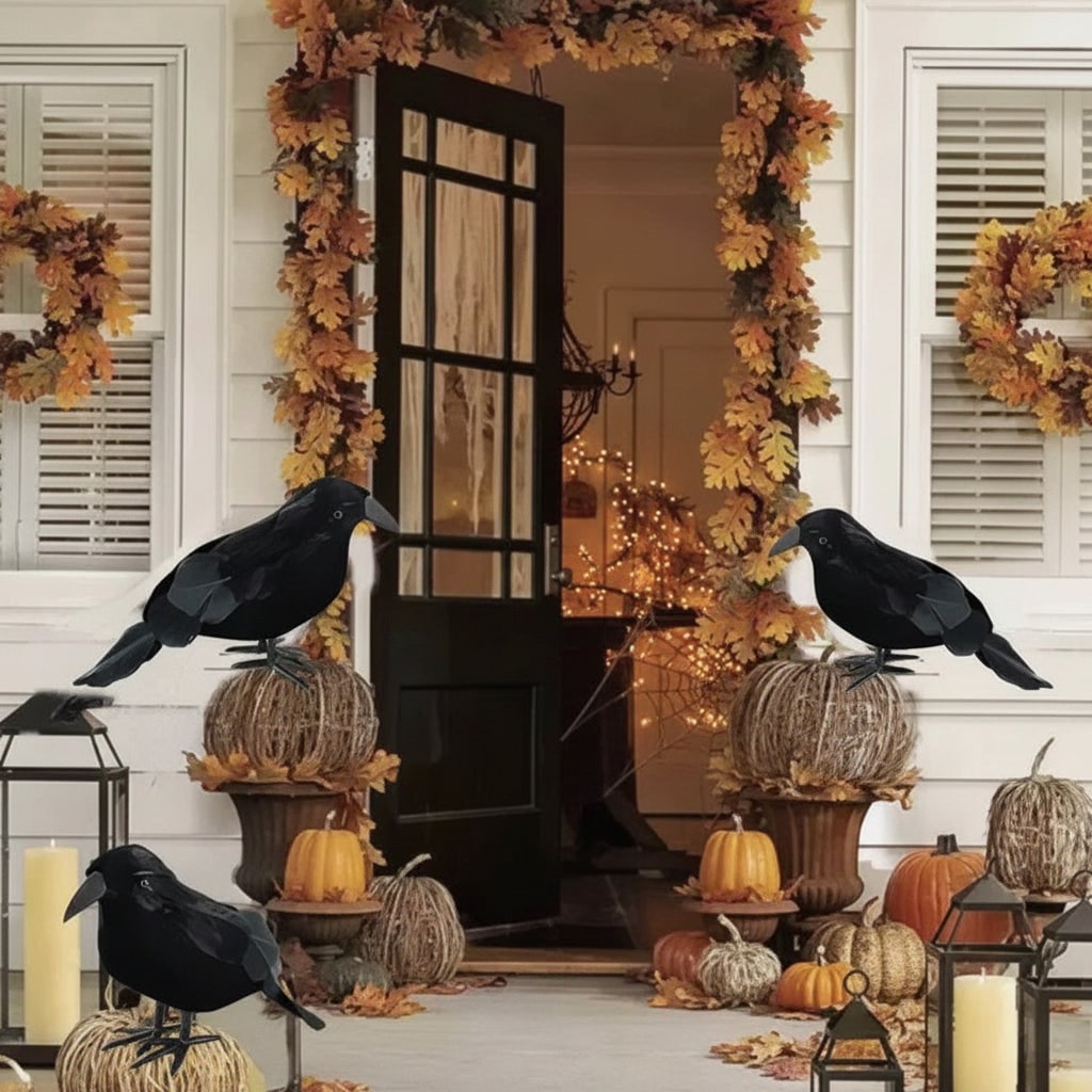 Halloween Decoration Realistic Artificial Crows - Image 4
