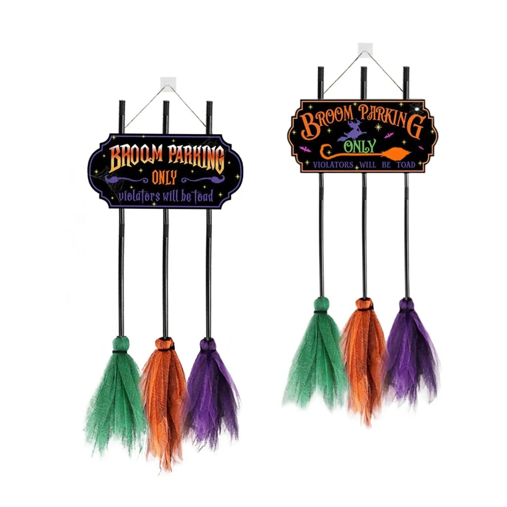 Halloween Decoration Sign Broom Parking Fun Home Accent - Image 3