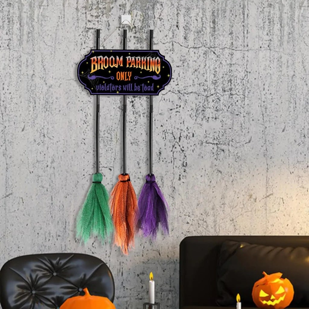 Halloween Decoration Sign Broom Parking Fun Home Accent - Image 5