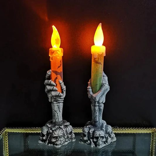 Halloween Decoration Skull Candle Holders Spooky Design - Image 1