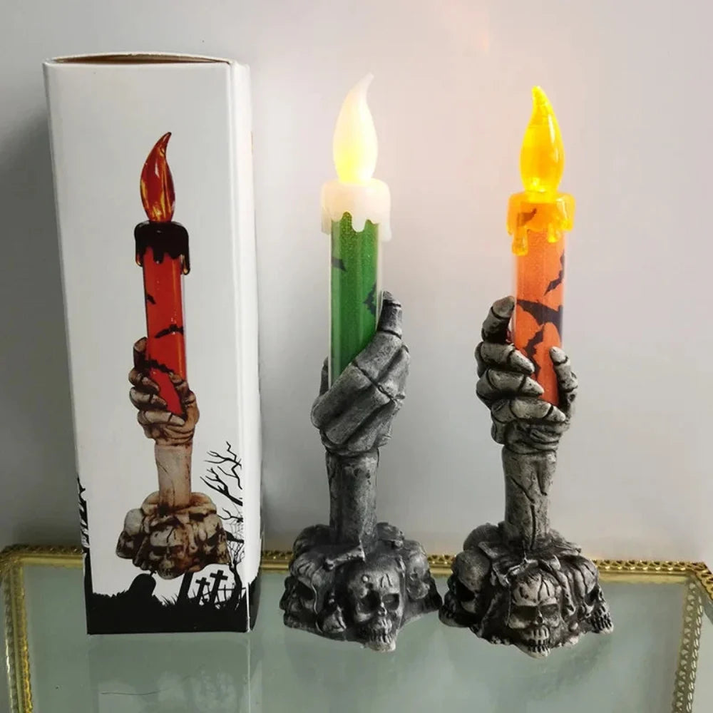 Halloween Decoration Skull Candle Holders Spooky Design - Image 4