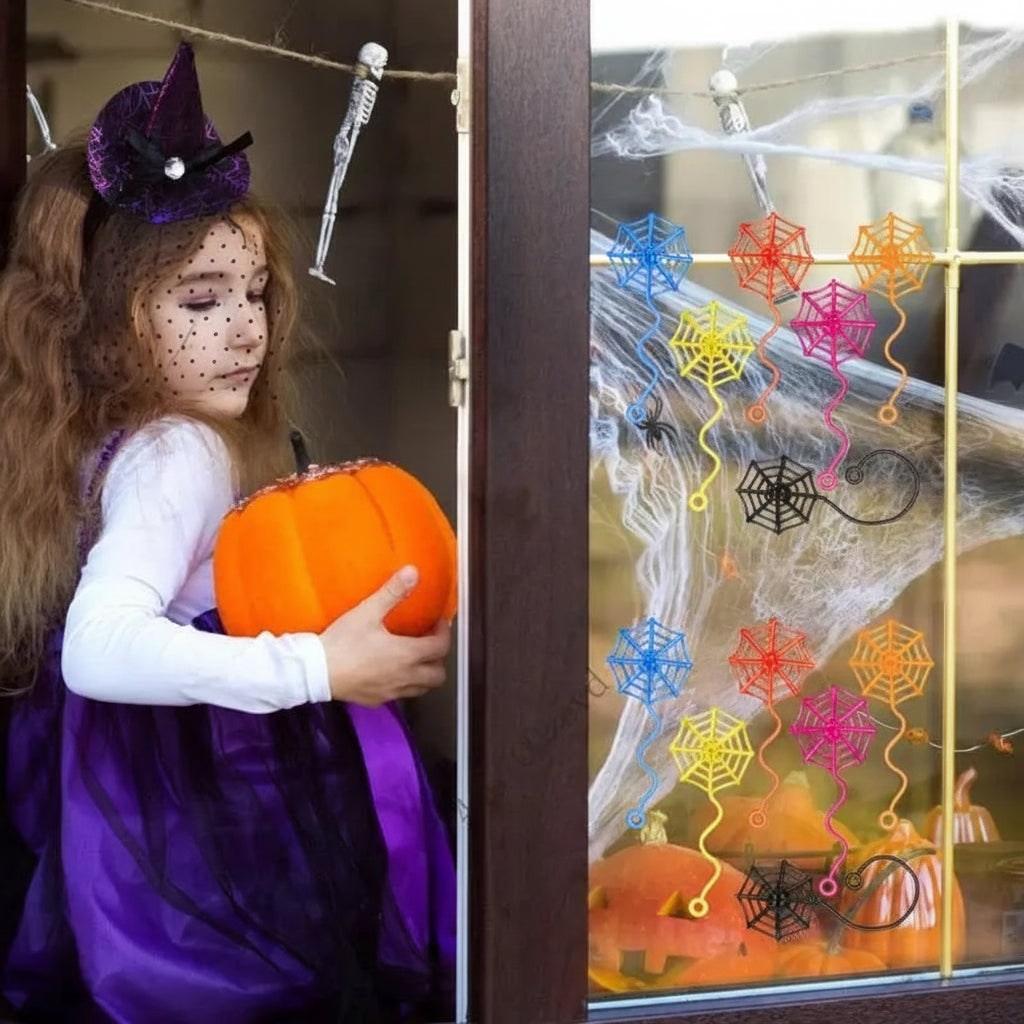 Halloween Decoration Spider Web Window Hanging Party Set - Image 3