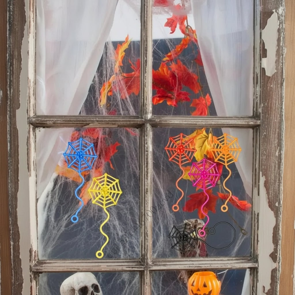 Halloween Decoration Spider Web Window Hanging Party Set - Image 4