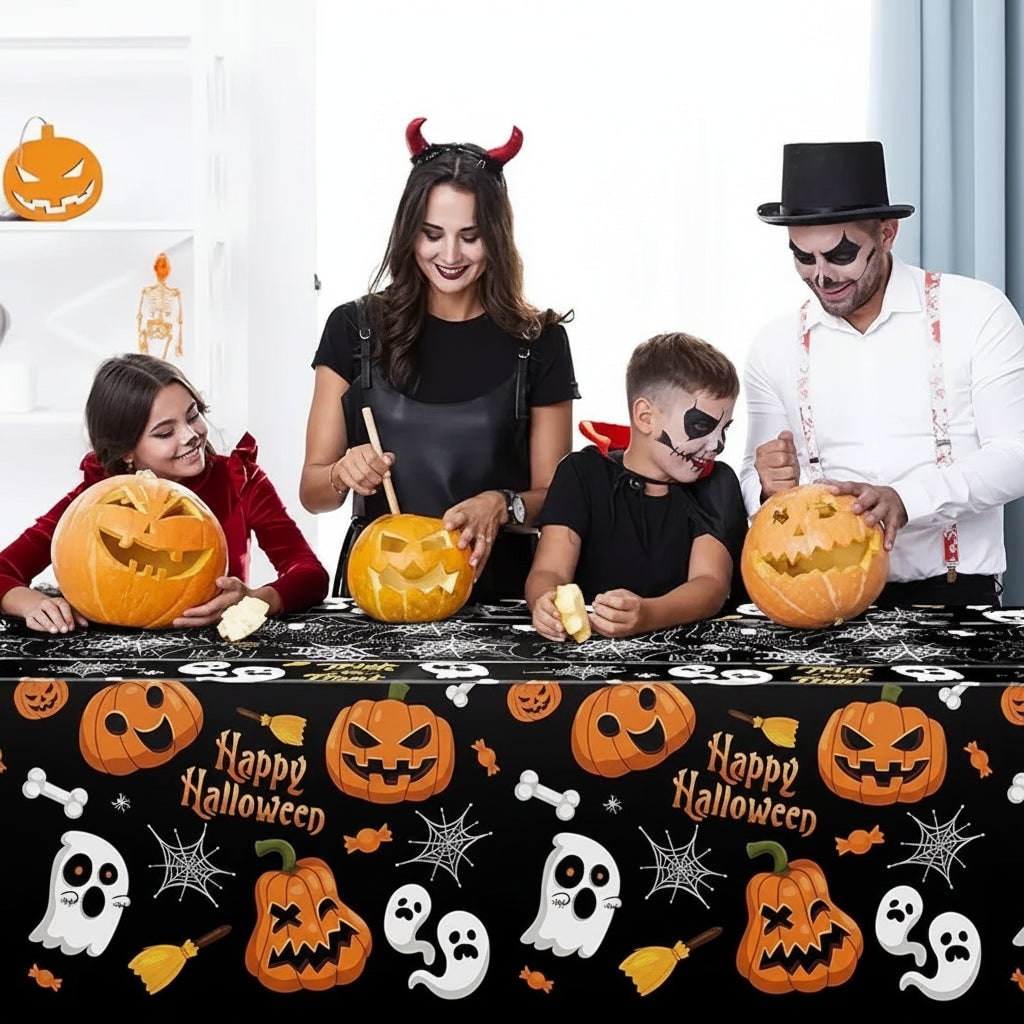 Halloween Decoration Tablecloth Party Spiderweb Pattern - Image 2