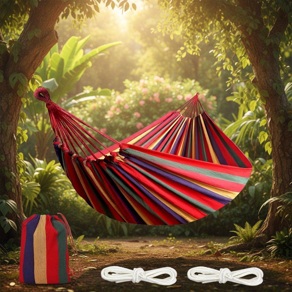 Hammock for Camping Outdoor Hammock Portable Straps - Image 1